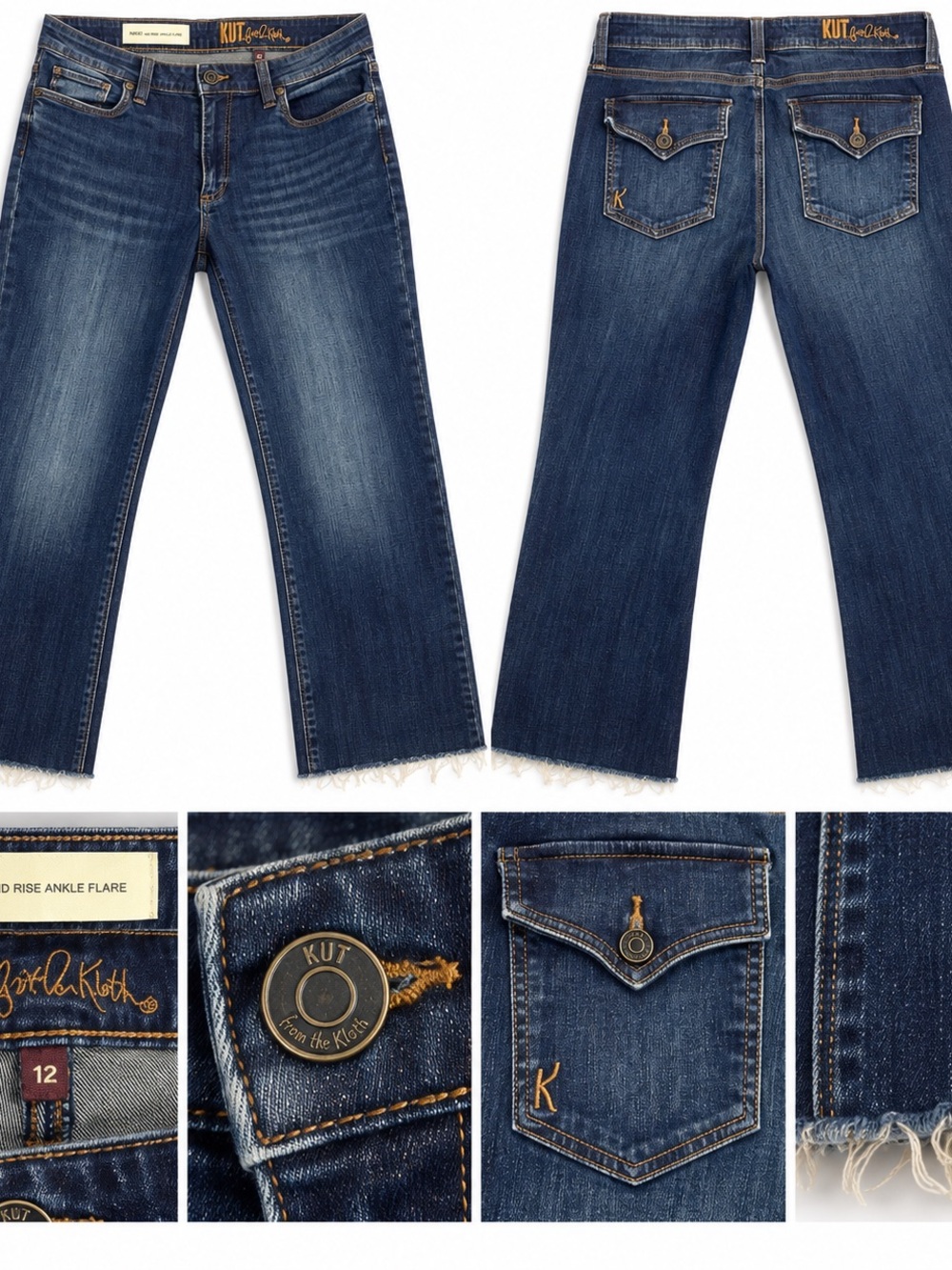 KUT from the Kloth Nikki Mid Rise Ankle Flare Jeans – Women’s Size 12